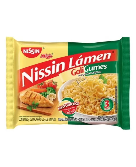 NISSIN LAMEN - MISTURIOJO SABOR GALINHA COM LEGUMES